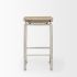 Givens Counter Stool (Brown Wood & Silver Metal)