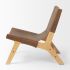 Elodie Accent Chair (Brown Leather & Natural  Wood)