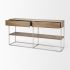 Morris Console Table (Brown Wood & Silver Metal)