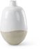 Amos Floor Vase (31.9H - White and Beige Ceramic)