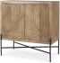 Cairo Accent Cabinet (Brown Wood & Black Metal)