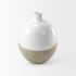 Amos Floor Vase (24.4H - White and Beige Ceramic)