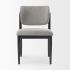 Cline Dining Chair (Grey Fabric & Black Wood)