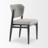 Cline Dining Chair (Grey Fabric & Black Wood)