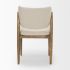 Cline Dining Chair  (Cream Fabric & Brown Wood)