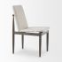 Cavett Dining Chair  (Cream Boucle Fabric & Dark Brown Wood)