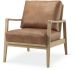 Raeleigh Accent Chair (Light Cognac Leather & Brown Wood)
