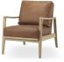 Raeleigh Accent Chair (Cognac Leather & Light Brown Wood)