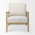 Raeleigh Accent Chair (Cream Fabric & Light Brown Wood)