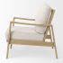 Raeleigh Accent Chair (Cream Fabric & Light Brown Wood)