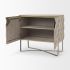 Excelsior Accent Cabinet (Light Brown Wood & Gold Metal)