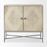 Hogarth Accent Cabinet (Blonde Wood & Silver Metal)