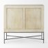 Hogarth Accent Cabinet (Blonde Wood & Silver Metal)