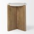 Bianca Accent Table (Round - Light Brown Wood & White Marble)