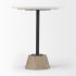 Maxwell End Table (White Marble & Light Wood Black Metal)
