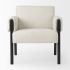 Ashton Accent Chair (Beige Fabric & Black Wood)