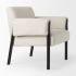 Ashton Accent Chair (Beige Fabric & Black Wood)