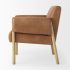 Ashton Accent Chair (Brown Faux Leather & Light Wood)