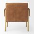Ashton Accent Chair (Brown Faux Leather & Light Wood)