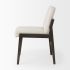 Tahoe Dining Chair (Armless - Cream Fabric & Black-Brown Wood)