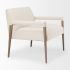 Palisades Accent Chair (Cream Fabric & Brown Wood)