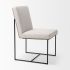 Stamford Dining Chair (Armless - Beige Fabric & Black Metal)