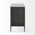 Divina Accent Cabinet (White Marble & Dark Brown Wood)