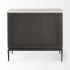 Divina Accent Cabinet (White Marble & Dark Brown Wood)