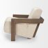 Sovereign Accent Chair (Oatmeal Fabric & Medium Brown Wood)