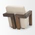 Sovereign Accent Chair (Oatmeal Fabric & Medium Brown Wood)