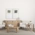 Ashton Accent Chair (Cream Boucle Fabric & Medium Brown Wood)
