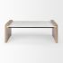 Athens Coffee Table (Light Brown Wood & White Marble)