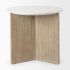 Enzo Accent Table  (Marble Marble & Light Brown Wood)