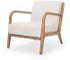 Cashel Accent Chair (Light Brown Wood & Beige Fabric)
