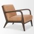 Cashel Accent Chair (Medium Brown Wood &  Leather)