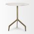 Serre Accent Table (White Marble & Gold Metal)