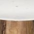 Allyson Dining Table (White Marble & Medium Brown Wood)