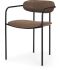 Parker Dining Chair (Set of 2 - Brown Faux Leather & Black Metal)
