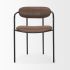 Parker Dining Chair (Set of 2 - Brown Faux Leather & Black Metal)