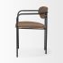 Parker Dining Chair (Set of 2 - Brown Faux Leather & Black Metal)