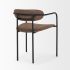 Parker Dining Chair (Set of 2 - Brown Faux Leather & Black Metal)