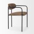 Parker Dining Chair (Set of 2 - Brown Faux Leather & Black Metal)