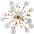 Constellation White Glass and Brass Pendant Chandelier