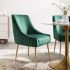 Discern Dining Chair (Green Velvet - Pleated Back)