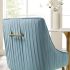 Discern Dining Chair (Light Blue Velvet - Pleated Back)