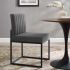 Carriage Dining Chair (Black & Charcoal Fabric - Sled Base)