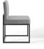 Carriage Dining Chair (Black & Light Grey Fabric - Sled Base)