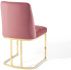 Amplify Sled Base Dining Chair (Gold Dusty Rose Velvet)