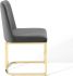 Amplify Sled Base Dining Chair (Gold & Grey Velvet)