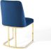 Amplify Sled Base Dining Chair (Gold & Navy Velvet)
